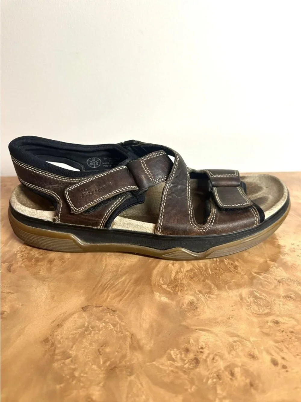 Dr. Martens Men's Brown Leather Comfort Sandals Adjustable Lug Sole Size 11